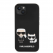 Karl Lagerfeld MagSafe-kompatibelt fodral flytande silikon Karl och Choupette för iPhone 14 Plus svart
