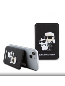 Karl Lagerfeld MagSafe Cardslot Stand Karl och Choupette Svart