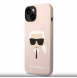Karl Lagerfeld Flytande Silikon Karl Head Fodral till iPhone 14 Plus Rosa