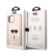 Karl Lagerfeld Flytande Silikon Karl Head Fodral till iPhone 14 Plus Rosa