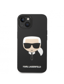 Karl Lagerfeld Flytande Silikon Karl Head-fodral till iPhone 14 Plus Svart