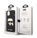 Karl Lagerfeld Flytande Silikon Karl Head-fodral till iPhone 14 Plus Svart