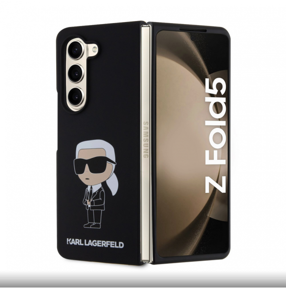 Karl Lagerfeld flytande silikon Ikonik NFT-fodral till Samsung Galaxy Z Fold 5 Svart