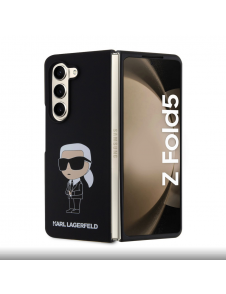Karl Lagerfeld flytande silikon Ikonik NFT-fodral till Samsung Galaxy Z Fold 5 Svart