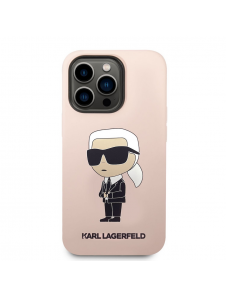 Karl Lagerfeld flytande silikon Ikonik NFT-fodral till iPhone 14 Pro Max Rosa