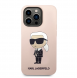 Karl Lagerfeld flytande silikon Ikonik NFT-fodral till iPhone 14 Pro Max Rosa