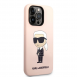 Karl Lagerfeld flytande silikon Ikonik NFT-fodral till iPhone 14 Pro Max Rosa