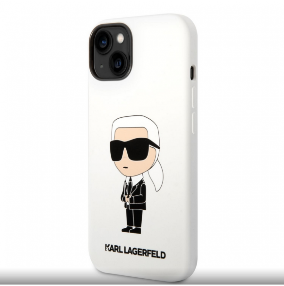 Karl Lagerfeld flytande silikon Ikonik NFT-fodral till iPhone 14 Plus Vit
