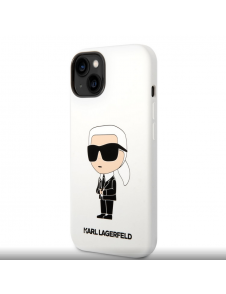 Karl Lagerfeld flytande silikon Ikonik NFT-fodral till iPhone 14 Plus Vit