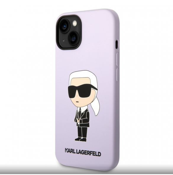 Karl Lagerfeld flytande silikon Ikonik NFT-fodral till iPhone 14 Plus Lila