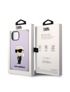 Karl Lagerfeld flytande silikon Ikonik NFT-fodral till iPhone 14 Plus Lila