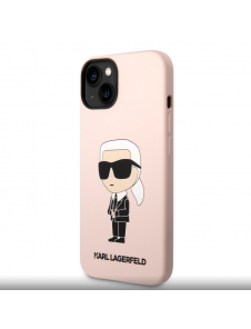 Karl Lagerfeld flytande silikon Ikonik NFT-fodral till iPhone 14 Plus Rosa