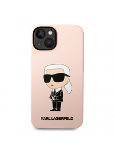 Karl Lagerfeld flytande silikon Ikonik NFT-fodral till iPhone 14 Plus Rosa