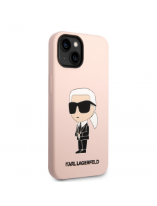 Karl Lagerfeld flytande silikon Ikonik NFT-fodral till iPhone 14 Plus Rosa