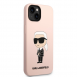 Karl Lagerfeld flytande silikon Ikonik NFT-fodral till iPhone 14 Plus Rosa