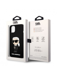 Karl Lagerfeld flytande silikon Ikonik NFT-fodral till iPhone 14 Plus Svart