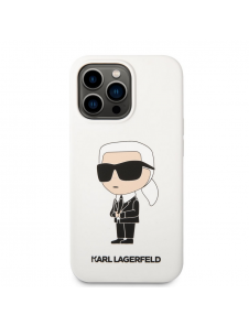 Karl Lagerfeld flytande silikon Ikonik NFT-fodral till iPhone 13 Pro Vit