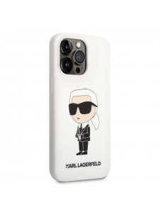 Karl Lagerfeld flytande silikon Ikonik NFT-fodral till iPhone 13 Pro Vit