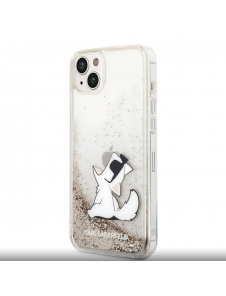 Karl Lagerfeld Liquid Glitter Choupette Eat-fodral till iPhone 14 Plus Gold