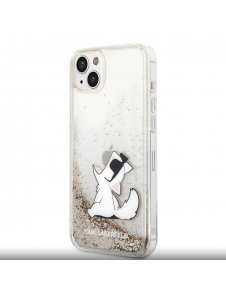 Karl Lagerfeld Liquid Glitter Choupette Eat-fodral till iPhone 14 Plus Gold