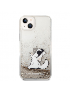 Karl Lagerfeld Liquid Glitter Choupette Eat-fodral till iPhone 14 Plus Gold