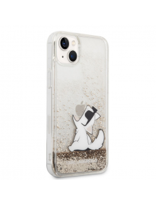 Karl Lagerfeld Liquid Glitter Choupette Eat-fodral till iPhone 14 Plus Gold