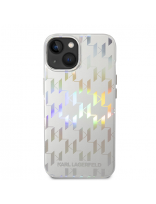 Karl Lagerfeld Iridescent Monogram Case för iPhone 14 Plus Silver