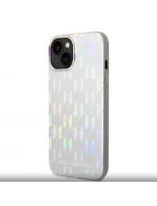 Karl Lagerfeld Iridescent Monogram Case för iPhone 14 Plus Silver