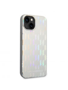 Karl Lagerfeld Iridescent Monogram Case för iPhone 14 Plus Silver