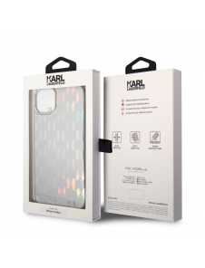 Karl Lagerfeld Iridescent Monogram Case för iPhone 14 Plus Silver