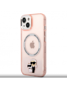 Karl Lagerfeld IML Karl och Choupette NFT MagSafe Fodral för iPhone 14 Plus Rosa