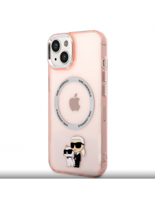 Karl Lagerfeld IML Karl och Choupette NFT MagSafe Fodral för iPhone 14 Plus Rosa