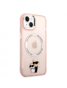 Karl Lagerfeld IML Karl och Choupette NFT MagSafe Fodral för iPhone 14 Plus Rosa