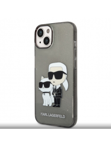 Karl Lagerfeld IML Glitter Karl och Choupette NFT-fodral till iPhone 14 Plus Svart