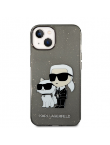 Karl Lagerfeld IML Glitter Karl och Choupette NFT-fodral till iPhone 14 Plus Svart