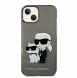 Karl Lagerfeld IML Glitter Karl och Choupette NFT-fodral till iPhone 14 Plus Svart