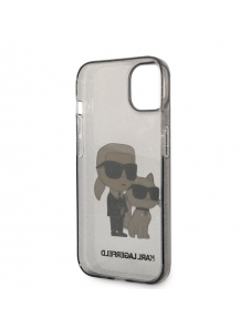 Karl Lagerfeld IML Glitter Karl och Choupette NFT-fodral till iPhone 14 Plus Svart