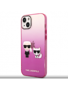 Karl Lagerfeld Gradient Karl och Choupette Fodral till iPhone 14 Plus Rosa
