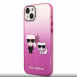 Karl Lagerfeld Gradient Karl och Choupette Fodral till iPhone 14 Plus Rosa