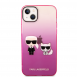 Karl Lagerfeld Gradient Karl och Choupette Fodral till iPhone 14 Plus Rosa