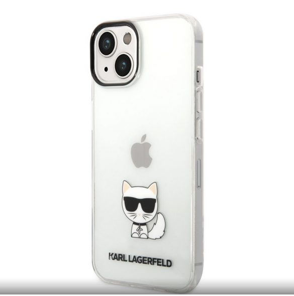 Karl Lagerfeld Choupette Logotypfodral till iPhone 14 Plus Transparent