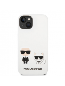 Karl Lagerfeld och Choupette flytande silikonfodral till iPhone 14 Plus Vit