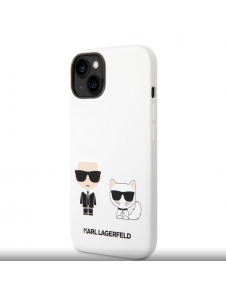 Karl Lagerfeld och Choupette flytande silikonfodral till iPhone 14 Plus Vit