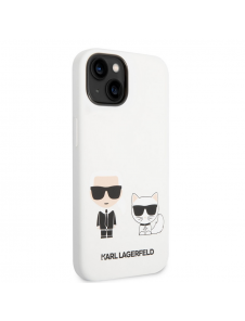 Karl Lagerfeld och Choupette flytande silikonfodral till iPhone 14 Plus Vit