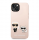 Karl Lagerfeld och Choupette flytande silikonfodral till iPhone 14 Plus Rosa