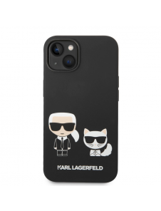 Karl Lagerfeld och Choupette flytande silikonfodral till iPhone 14 Plus Svart