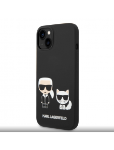 Karl Lagerfeld och Choupette flytande silikonfodral till iPhone 14 Plus Svart