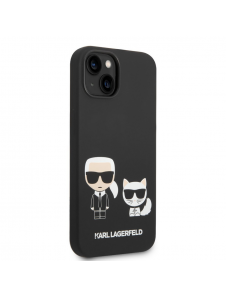 Karl Lagerfeld och Choupette flytande silikonfodral till iPhone 14 Plus Svart