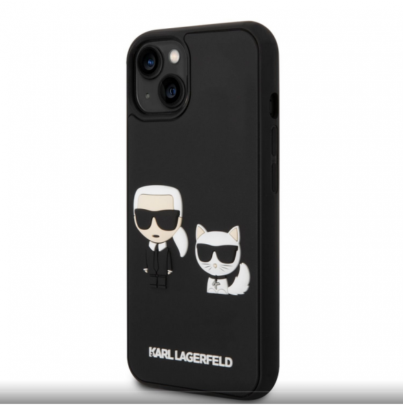 Karl Lagerfeld och Choupette 3D-fodral till iPhone 14 Plus Svart