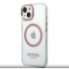 Guess Transparent MagSafe-kompatibelt fodral för iPhone 14 Plus Pink